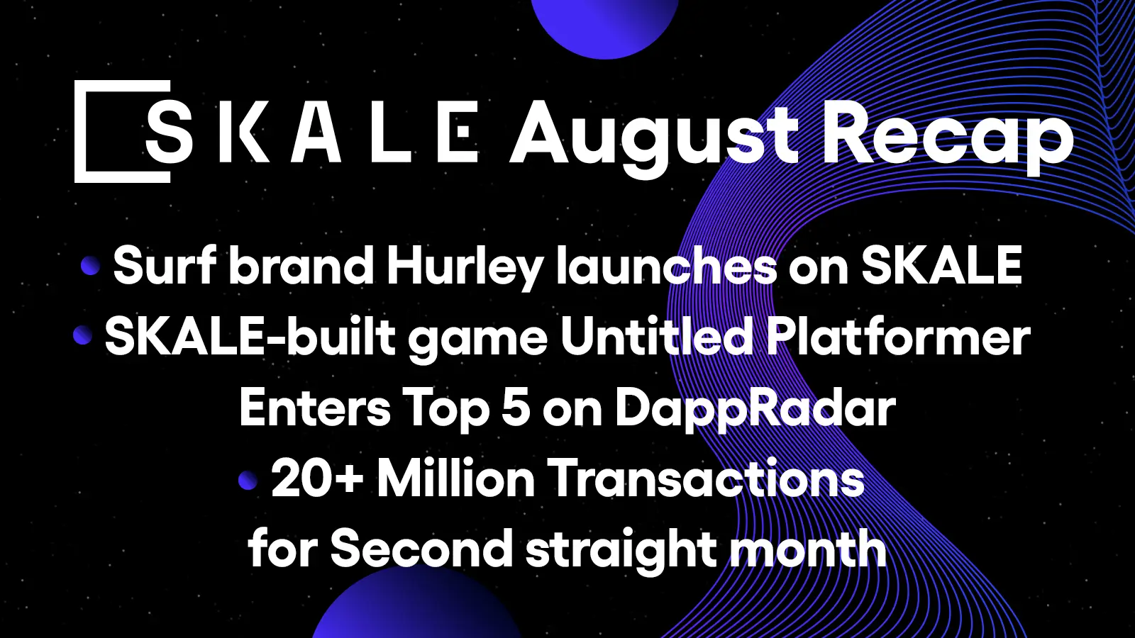 August Ecosystem Update: SKALE Network Usage Metrics Continue to Soar as More Partners Are Onboarded! | SKALE