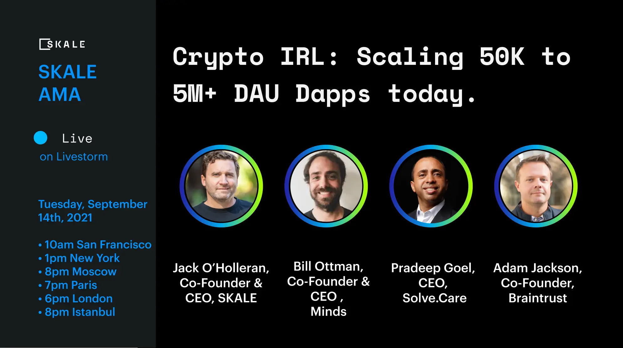 Crypto IRL Panel: Scaling Dapps with large DAU - Rebroadcast | SKALE