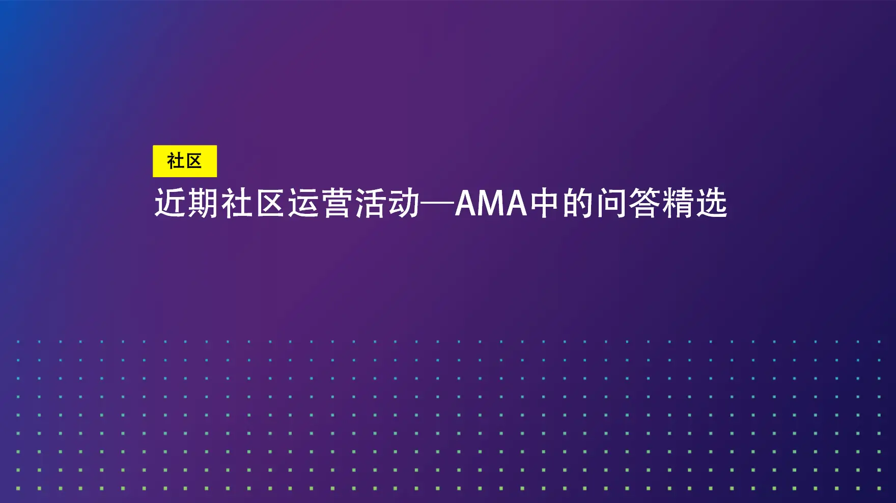 近期社区运营活动—AMA中的问答精选 | SKALE