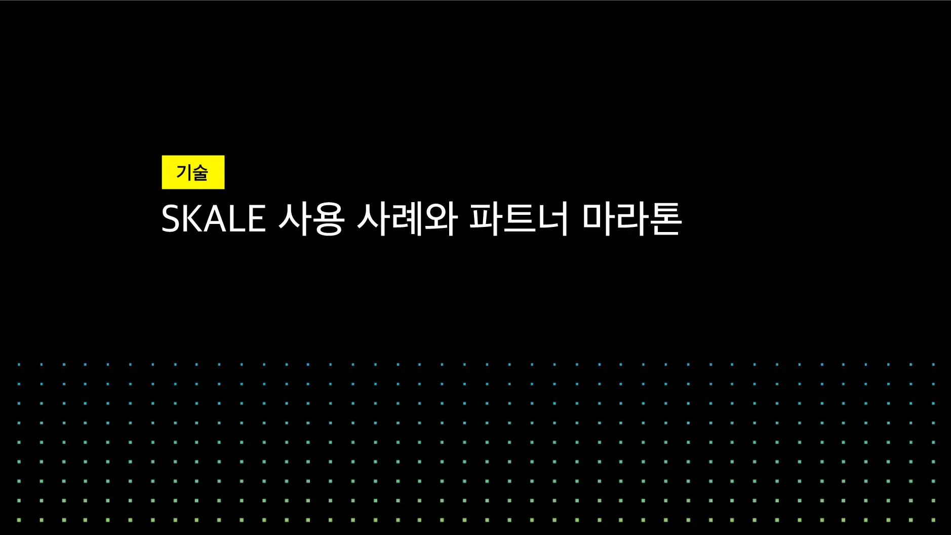 SKALE 사용 사례와 파트너 마라톤 | SKALE