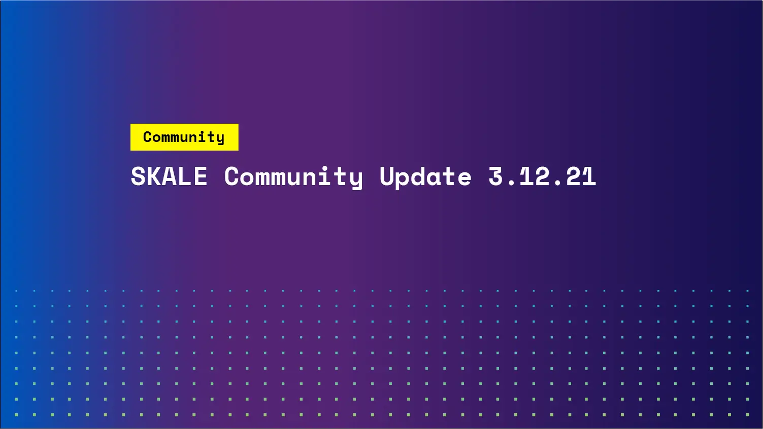 SKALE community update 3.12.2021 | SKALE