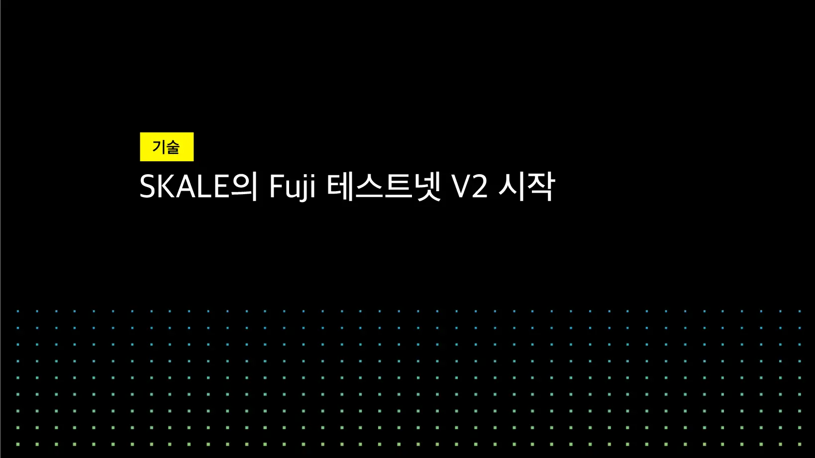 SKALE의 Fuji 테스트넷 V2 시작 | SKALE