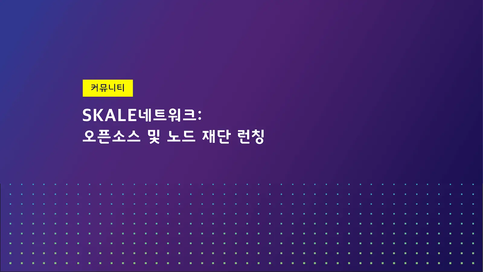 SKALE Network: 오픈소스 및 NODE 재단 런칭 | SKALE