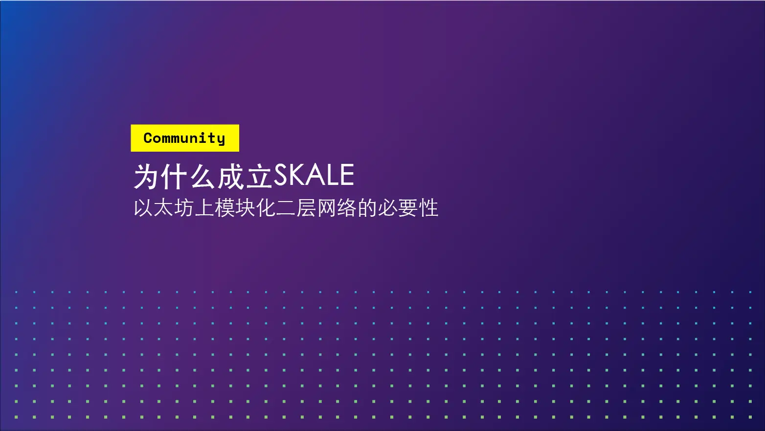为什么æˆç«‹SKALE | SKALE